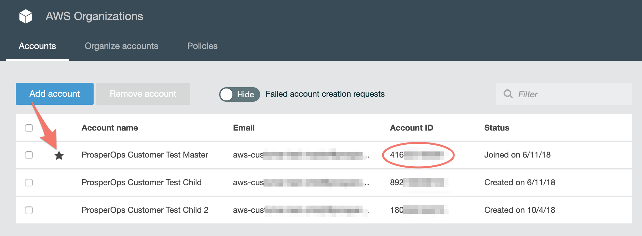 Where do I find my AWS Management Account number?